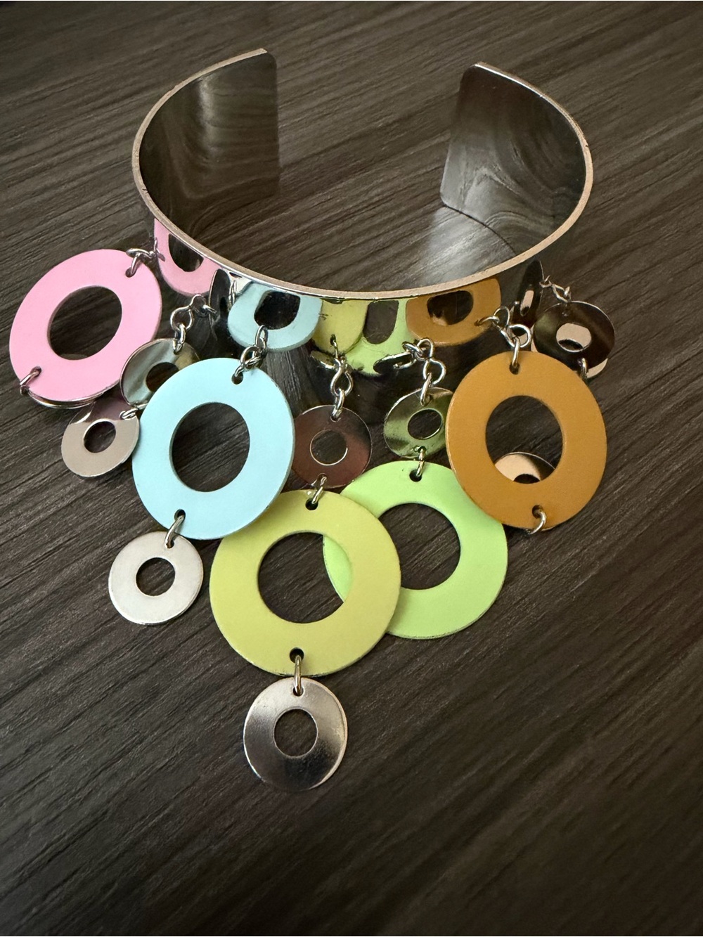 Multicolor Hoop Charm Cuff Bracelet - Women Jewelry